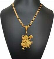 D D FASHION Hanuman Ji pandal Locket with Chain for mens and boys Gold-plated Alloy Pendant Set on Flipkart