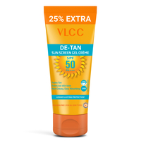 VLCC De-Tan Sun Screen Gel Crème SPF 50: 125 gm   ( Sunshine Bonanza )  (Location  Specific)