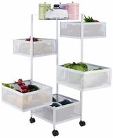 Solimo Five-Tier Square Trolley with Baskets
