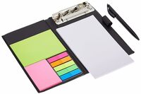 Amazon Brand - Solimo Notepad/Memo Book with Sticky Notes & Clip Holder with Pen for Gifting