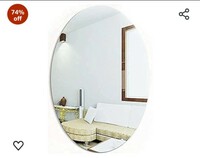 Oval Shape Adhesive Mirror Sticker for Wall on Tiles Bathroom Bedroom Living Room Basin Mirror Bathroom Wall Mirror Stickers Unbreakable Plastic Wall Mirror 30 * 20 