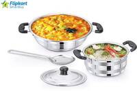 Flipkart SmartBuy Stainless Steel Induction Friendly set of 4 Pc Cookware Set Induction Bottom Cookware Set  (Stainless Steel, 4 - Piece)