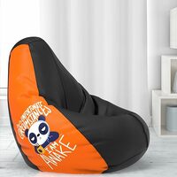 ComfyBean Bag with Beans Filled XXXL- Official: Jack & Mayers Bean Bags - for Young Adults - Max User Height : 5-5.8 Ft.-Weight : 60-70 Kgs(Model: I am Awake - Black Orange)