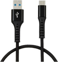  Solimo Fast Charging Braided Type C Data Cable Joint (1 Meter, Black) [User Specific Offer]