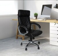 Adiko Systems Black Leatherette Cushion Back High Back Executive Chair