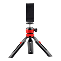 DigiTek DTR 200 MT 20cm Adjustable Mini Tripod for Mobile and Camera (Anti Skid Rubber Feet, Black)