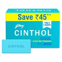 Cinthol Cool Soap, 150g (Pack of 4) | with Icy-cool Menthol