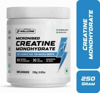 Wellcore Micronised Creatine Monohydrate | Lab Tested | Enhanced Absorption | 100% Pure Creatine (250 g, Unflavored)