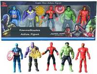 KAMMATESWARA Action Figure Toy Set in Action Toy for Kids (Set of 5 Superheroes)  (Multicolor)