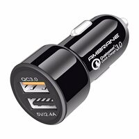 Ambrane 30W Fast Car Charger with Dual Output, Qualcomm Quick Charge 3.0 Compatible