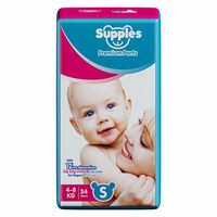 Amazon Brand - Supples Premium Diapers, Small (S), 34 Count, 4-8 Kg