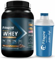 Fitspire Fit Super Whey Protein With Free Shaker (Gourmet Coffee, 1 kg / 2.2 lb, 10 Servings)