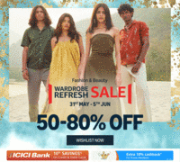 Amazon Wardrobe Refresh Sale 50-80% Off +10% Off on ICICI Credit Card + Extra 10% Cashback For Prime Members (31st May - 5th June)