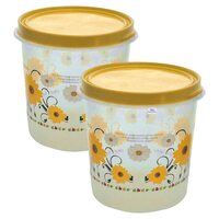 Heart Home Storage Container | 7 LTR, Pack of 2 (Yellow)