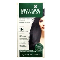 Rs 150  Biotique Herbcolor 1N Natural Black: 50 gm + 110 m
Lasts up to 26 Shampoos 


