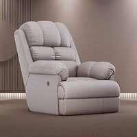 The Sleep Company Luxe Motorised Standard Recliner | Patented SmartGRID Technology | Motorised Single Recliner Sofa | Unique Lumbar Design | Premium Upholstery | Beige