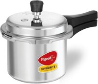 Pigeon By Stovekraft Special Aluminium Pressure Cooker with Outer Lid Induction and Gas Stove Compatible 3 Litre Capacity for Healthy Cooking (Silver)