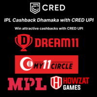 IPL Cashback Dhamaka with CRED UPI - Win up to Rs 10 - 200 Cashback 