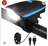  Techista 2-in-1 Rechargeable - Cycle Light (3 Modes) Cycle Light and Horn/Cycle Lights Rechargeable Waterproof (140 dB) Cycle Light with Horn Cycle LED Front Light | Cycle Bell 