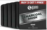Beardo Activated Charcoal Musk Soap for Men, 75g x 4
