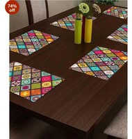 CASA-NEST Printed Placemats for Dining Table and Kitchen (45 x 30 cm) Set of 6 Pieces ||Hot Vessels Transparent Dining Mat, Multicolour