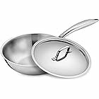 KENT Triply Kadai Wok 18 CM with SS Lid 1.6 L | Cool-Touch Diecast Handle | Induction Friendly | Dishwasher Safe (18 CM), Stainless Steel