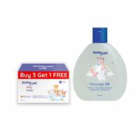 Bumtum Paraben Free Baby Soap (4N x 50 Gram) & Baby Massage Oil (200 ML) Combo