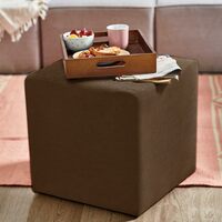 FURNY Layra Pouf in Fabric (Brown)