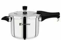 Bergner Pura Silver Stainless Steel Induction Base Pressure Cooker with Outer Lid (6.5L)