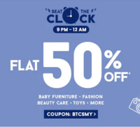 Firstcry Beat the Clock Sale - Flat 50% Off + Bank Offers [Till Midnight]