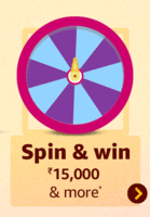 Chance to win ₹10/20,  ₹15,000 & more on Amazon Spin and Win 