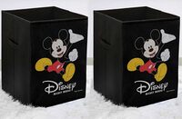 Fun Homes Disney Mickey Mouse Print Non Woven Fabric Foldable Laundry Basket [Pack Of 2]