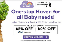 Firstcry-Flat 40% OFF* on Miarcus For All Users | Club - Flat 45% Off* on Miarcus