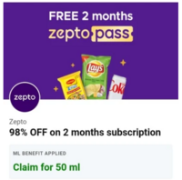 Get 2 Months Zepto Pass @ Rs 5 From Park Plus