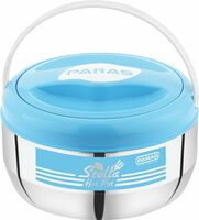 Paras Homeware Stella Steel Casserole|Food Grade | Easy to Carry | Easy to Store For Rice, Gravy, Curry |1300ml | Color may vary