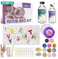 Craftinger Resin Art Keychain Alphabet Making kit With 200 Gm Epoxy Resin Mould & More
