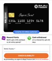 First Year Free Bajaj Finserv credit card | Interest free cash withdrawal