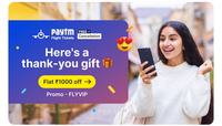 Paytm Flights - Flat 1000 Discount On Flight Tickets At No Min Value [User Specific]