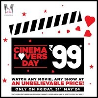 Cinema Lovers Day : Book Movie Tickets at Rs.99 Only For 31 May
