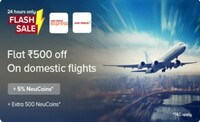 TataNue Flash Sale - Flat 500 Off on Domestic Flights Booking