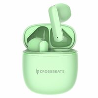 CrossBeats Newly Upgraded Airpop True Wireless Earbuds with 30Hrs Playtime Ultralight Bluetooth Earphone with Mic & Voice Assistant, Passive Noise Cancelling Airpods, Type-C Fasting Charging- Green