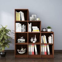 FURNY Checkers 9 Shelves Engineered Wood Book Shelf (Brown)