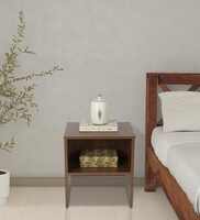 Kenny Bedside Table in Planked Walnut Finish