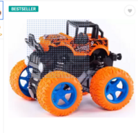 K A Enterprises monster trucks toys for boys, 360 degree rotation 4 wheels drive durable friction powered truck toys for kids inertia car toys for toddlers gifts for kids (pack of 1)- Multi color  (Multicolor)