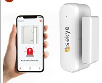  Sekyo WiFi Smart Door Sensor | Magnetic Wireless Door Sensor for Home Security System | Real-time Notification on Smartphone | Only WiFi Required | Easy Installation (Pack of 1) 