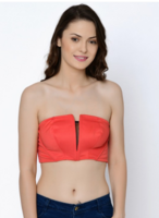 Da Intimo Orange Solid Non-Padded Non-Wired Styled Back Bandeau Bra DI-1245