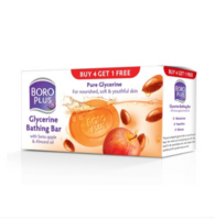 BOROPLUS Set of 5 Pure Glycerine Bathing Bar with Swiss Apple & Almond Oil - 125 g Each