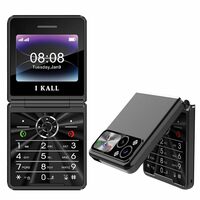 IKALL A3 Flip Mobile Keypad Feature Phone with 2.4" Display, Incoming Call and SMS Indicator Light Reminder, Inbuilt 2000 mAh Battery (Black)