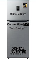 Samsung 385 L, 2 Star, Convertible 5-in-1 Digital Inverter, with Display Frost Free Double Door Refrigerator (RT42C5532S9/HL, Silver, Refined Inox, 2024 Model)