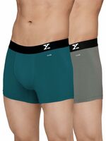 XYXX Men's Aero Super Combed Cotton Regular Fit Solid Antimicrobial Trunks with No Marks Waistband (Pack of 2)